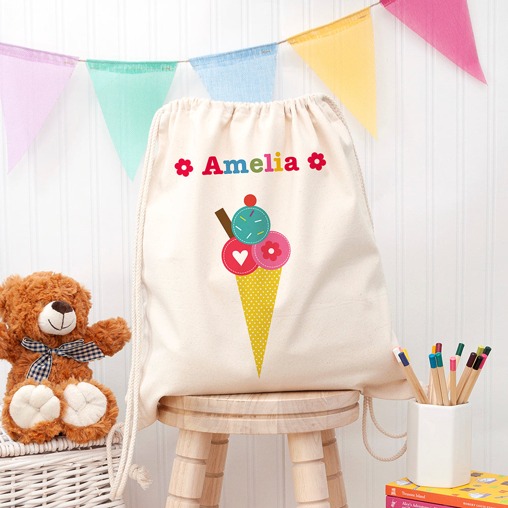 Personalised Girls Cotton Nursery Bag, The Personal Shop, personalised gifts