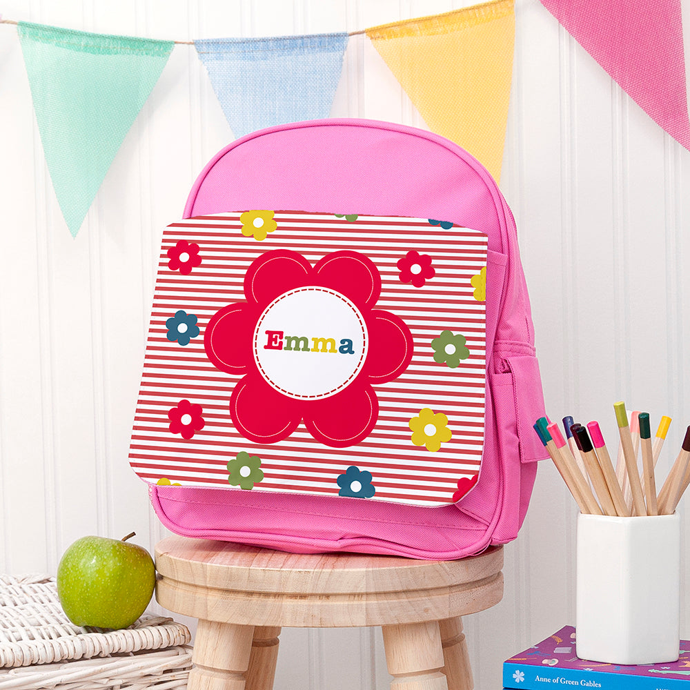 Personalised Floral Rucksack for Girls, The Personal Shop, personalised gifts