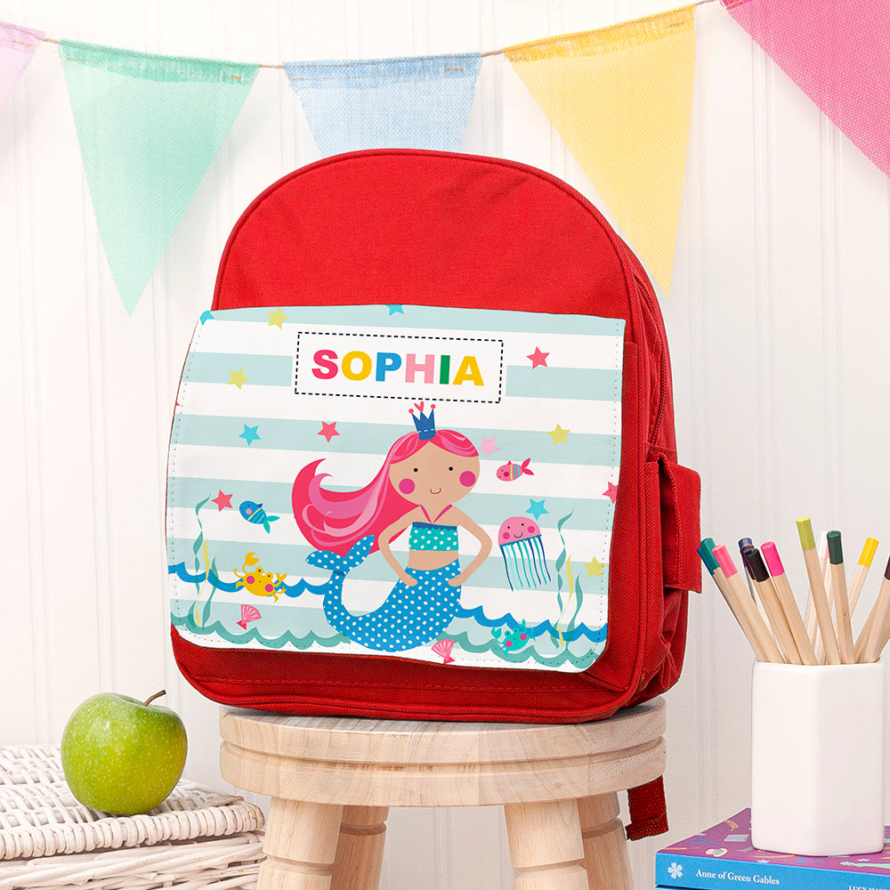 Personalised Mermaid Mini Rucksack for Girls, The Personal Shop, personalised gifts