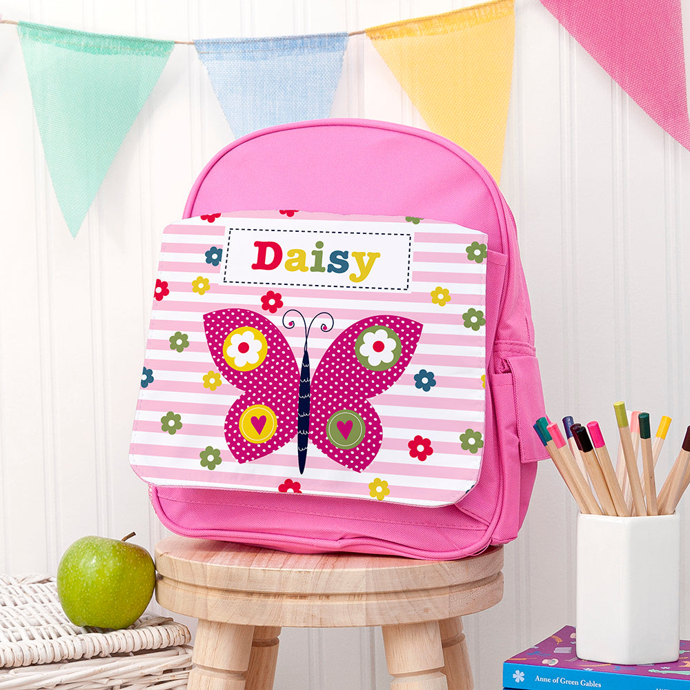 Personalised Pink Mini Rucksack for Girls, The Personal Shop, personalised gifts