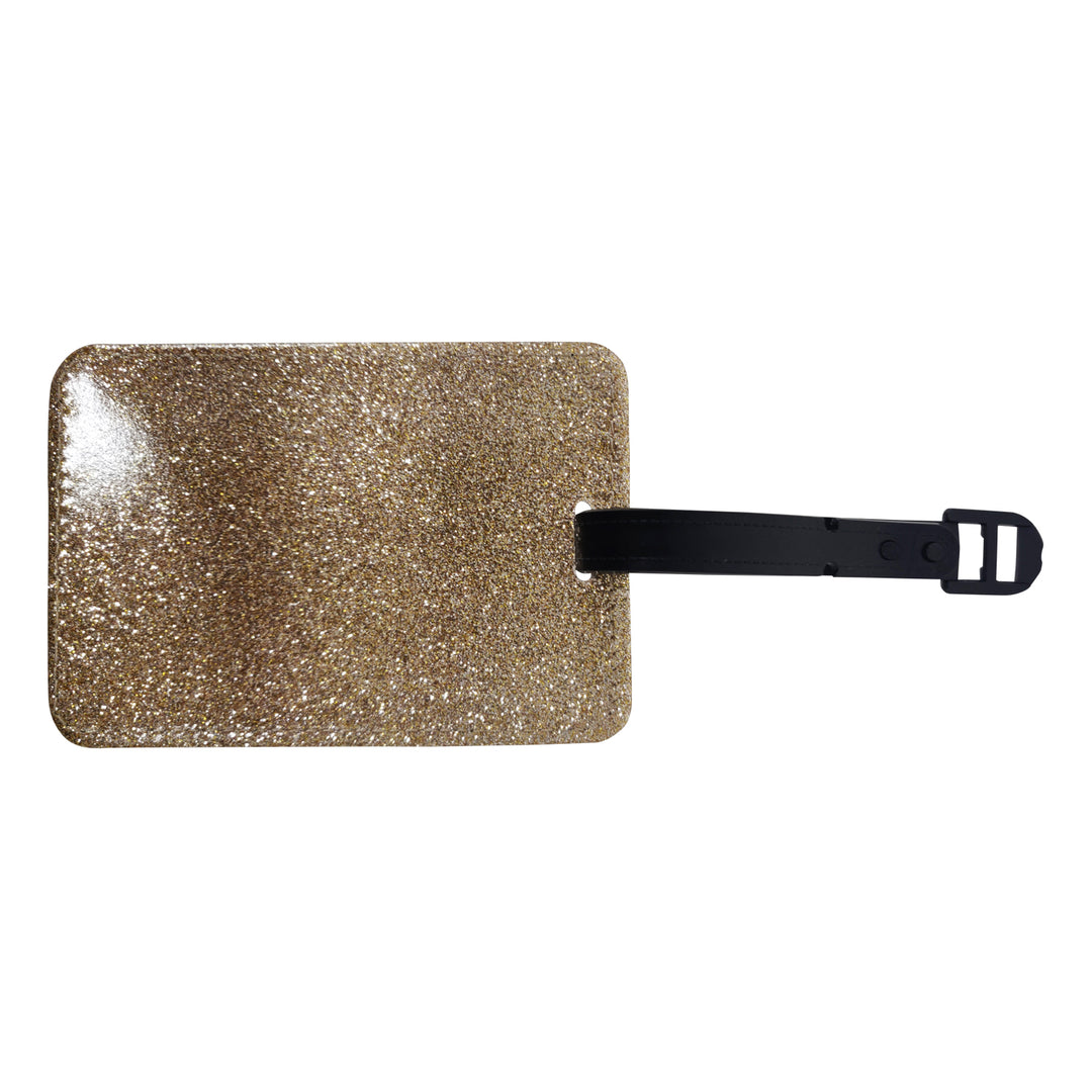 Photo Gold Glitter Luggage Tag