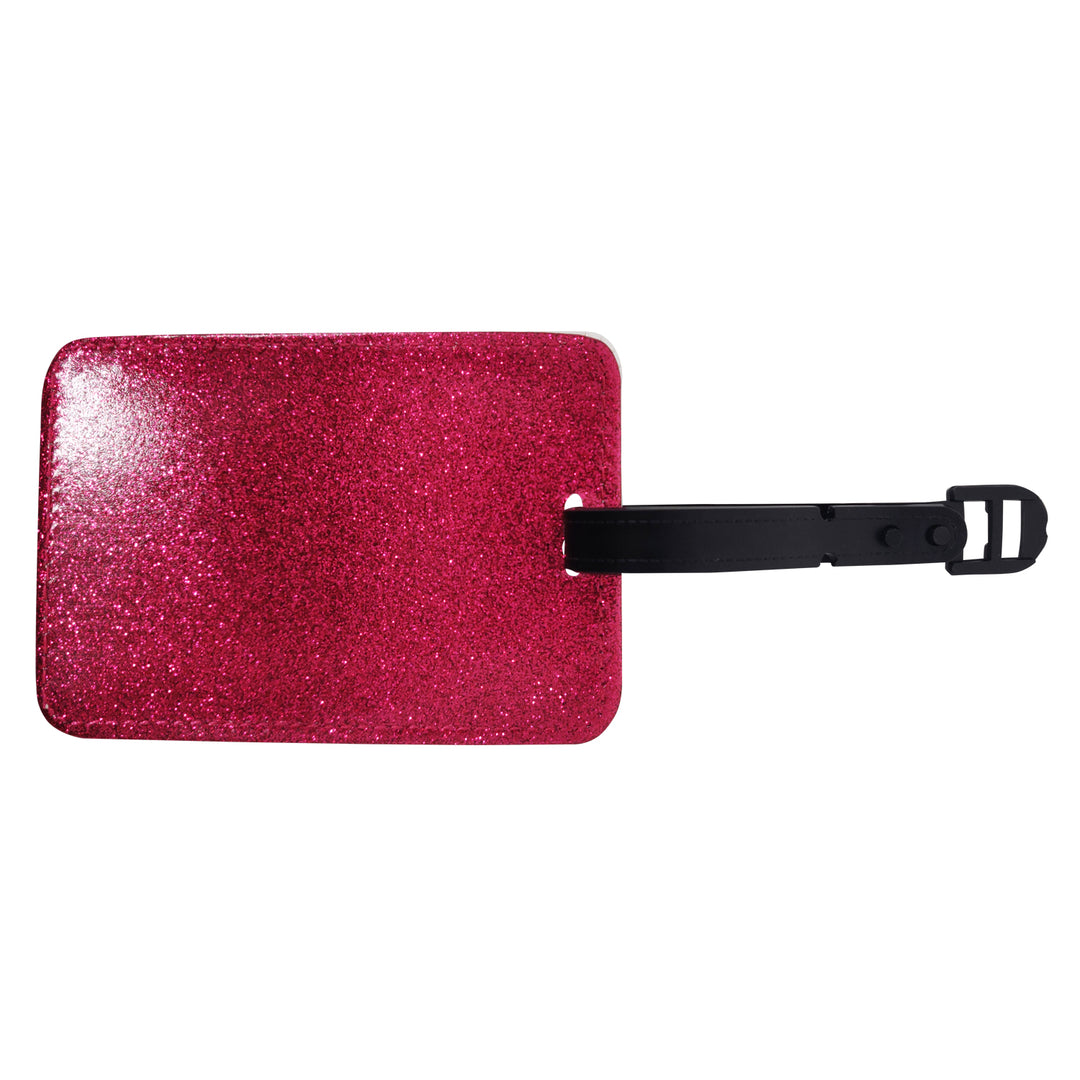 Photo Pink Glitter Luggage Tag