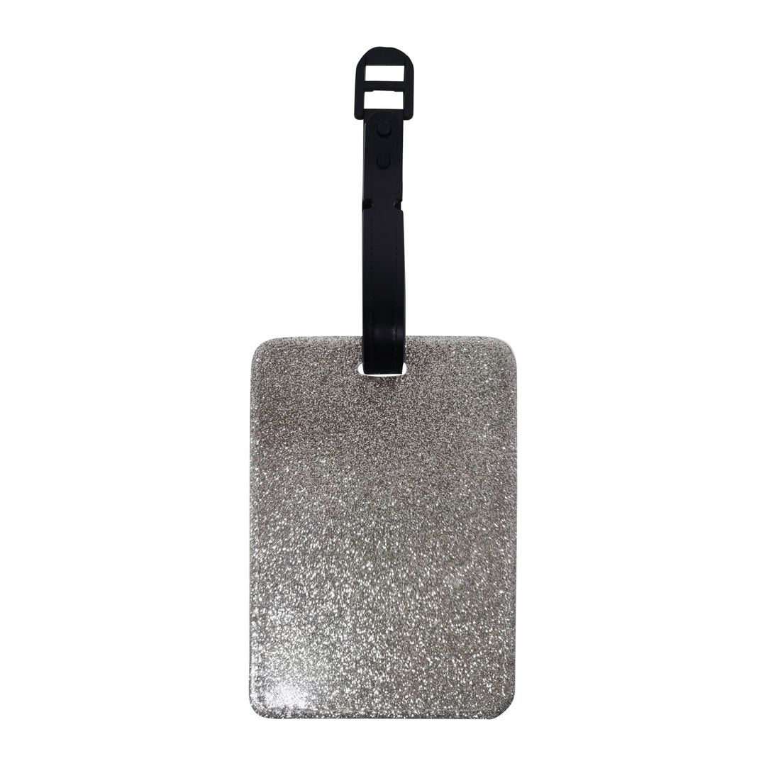 Photo Silver Glitter Luggage Tag