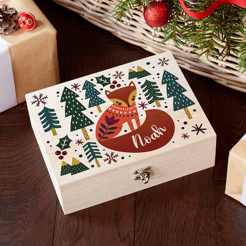 Personalised Scandi Fox Christmas Eve Box, The Personal Shop, personalised gifts
