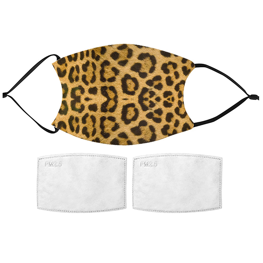 Printed Polyester Face Mask with Leopard Pattern