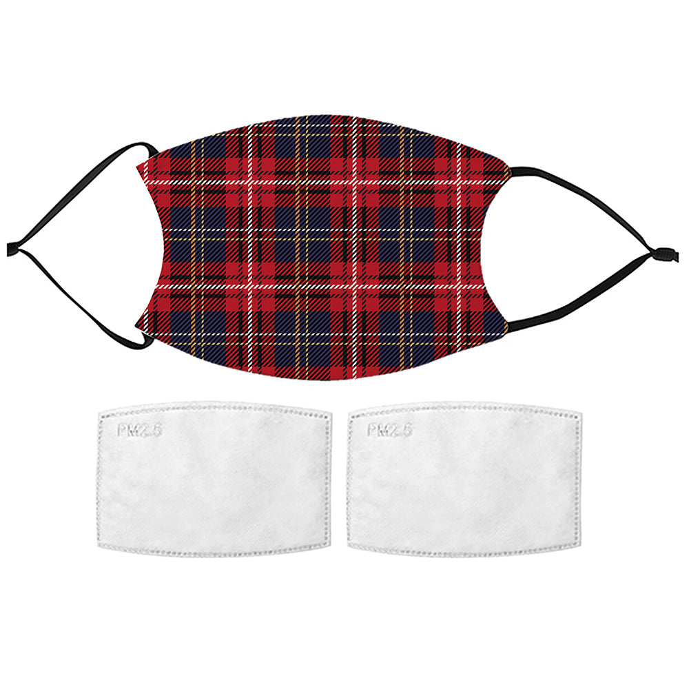 Printed Tartan Pattern Face Mask
