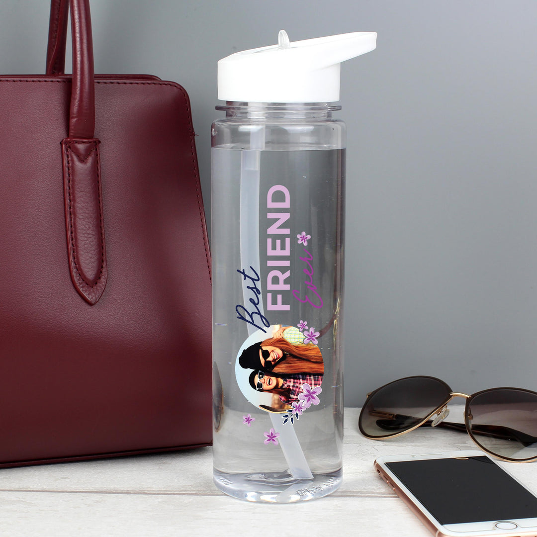 Personalised Floral Best Ever Photo Upload Water Bottle – alternative view