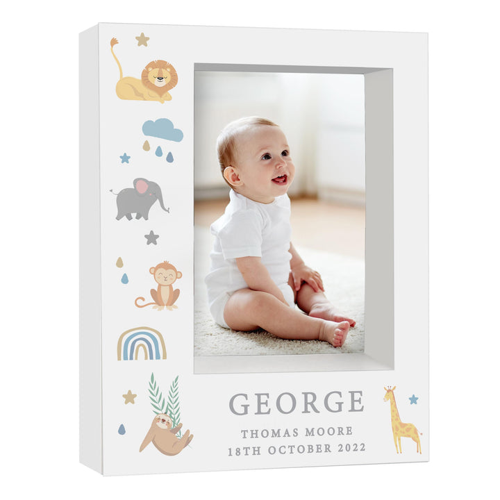 Personalised Safari Animals Initial 5x7 Box Photo Frame, The Personal Shop, personalised gifts