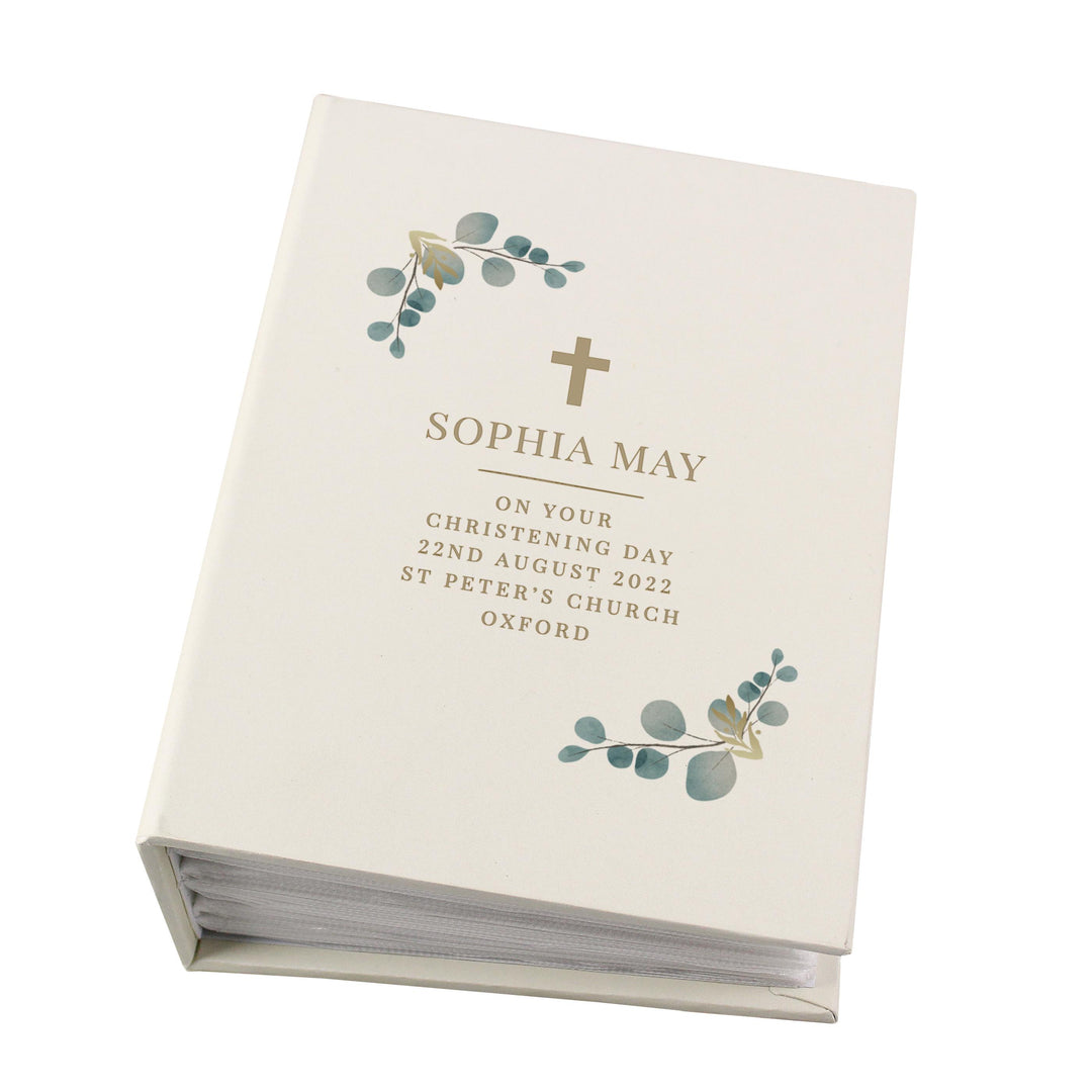 Personalised Eucalyptus Cross 6x4 Photo Album, The Personal Shop, personalised gifts