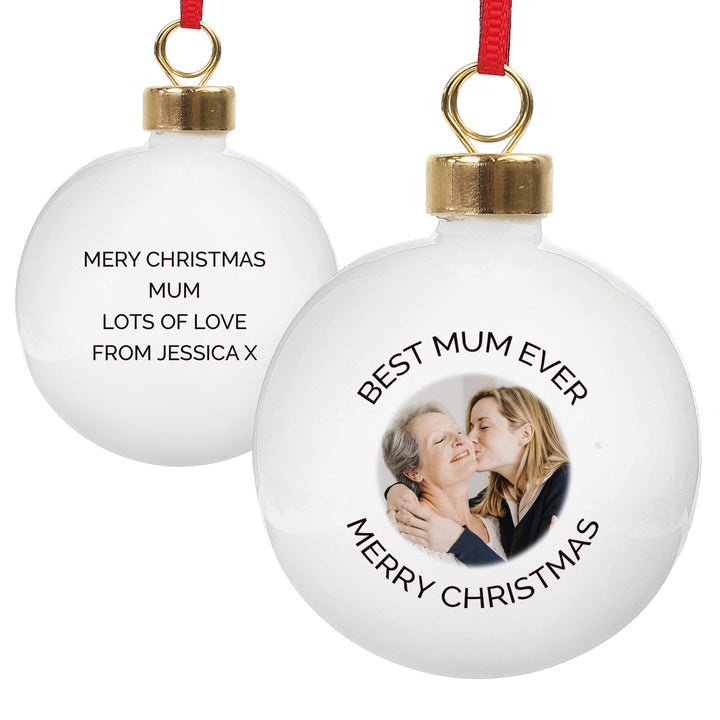 Personalised Photo Upload Bauble – alternative view