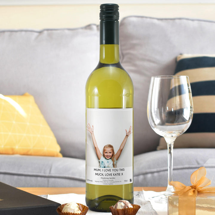 Personalised Photo Upload White Wine – alternative view