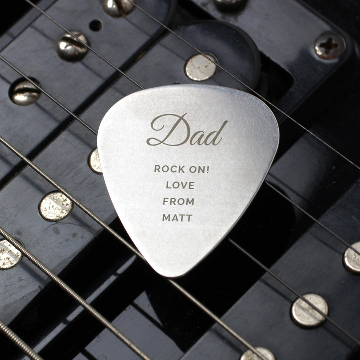 Personalised Free Text Big Name Silver Plectrum, The Personal Shop, personalised gifts