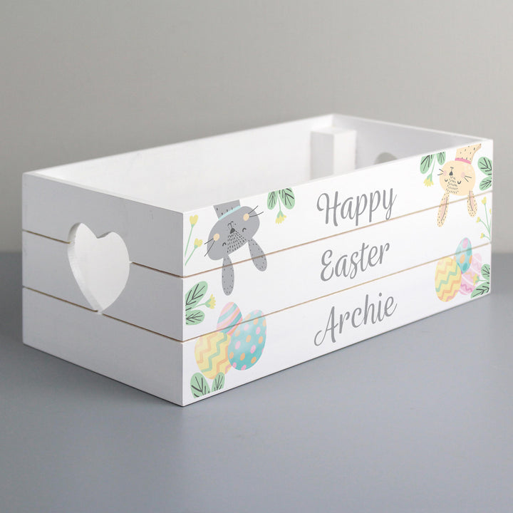 Personalised Easter White Wooden Crate – alternative view