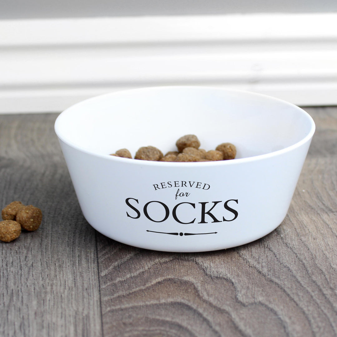 Personalised Reserved for Plastic Cat Bowl – alternative view