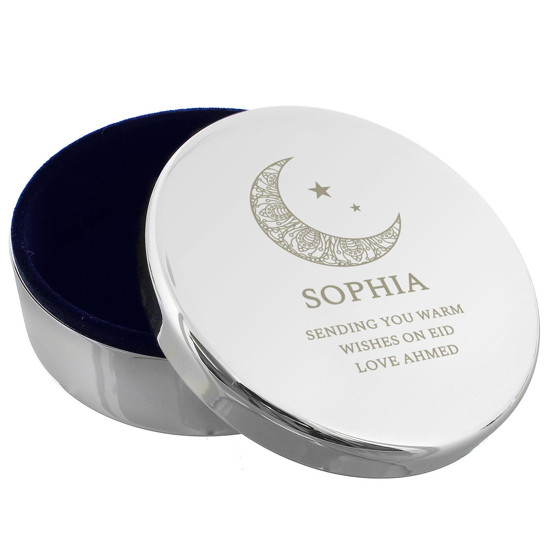 Personalised Eid Round Trinket Box – alternative view