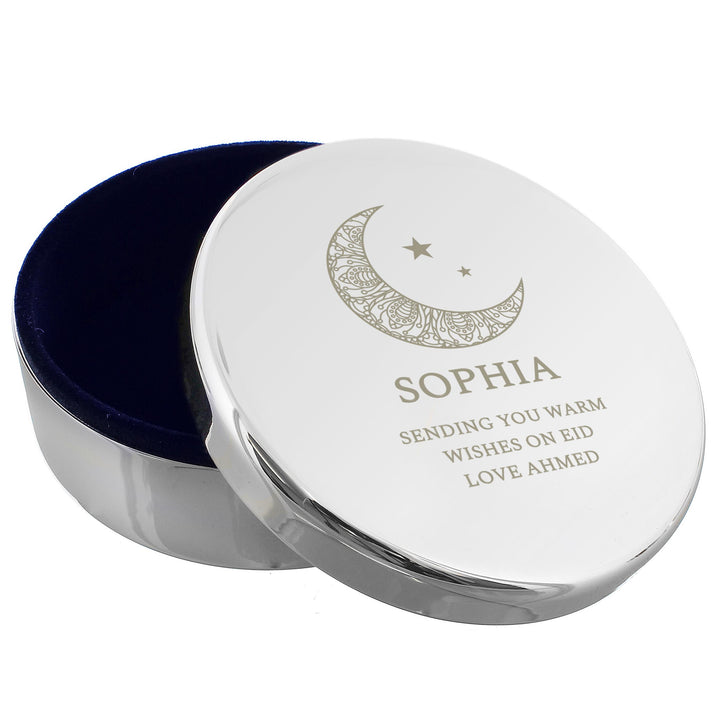 Personalised Eid Round Trinket Box – alternative view