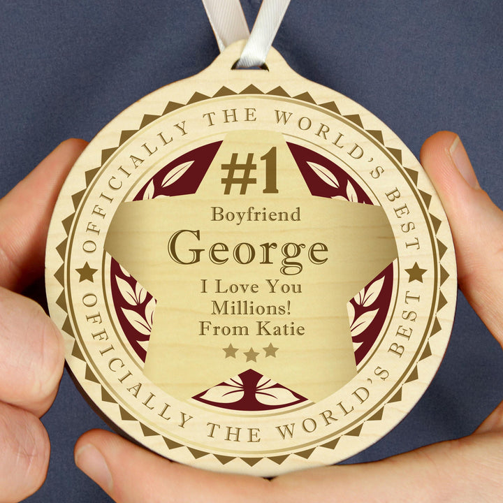 Personalised Number 1 Round Wooden Medal, The Personal Shop, personalised gifts