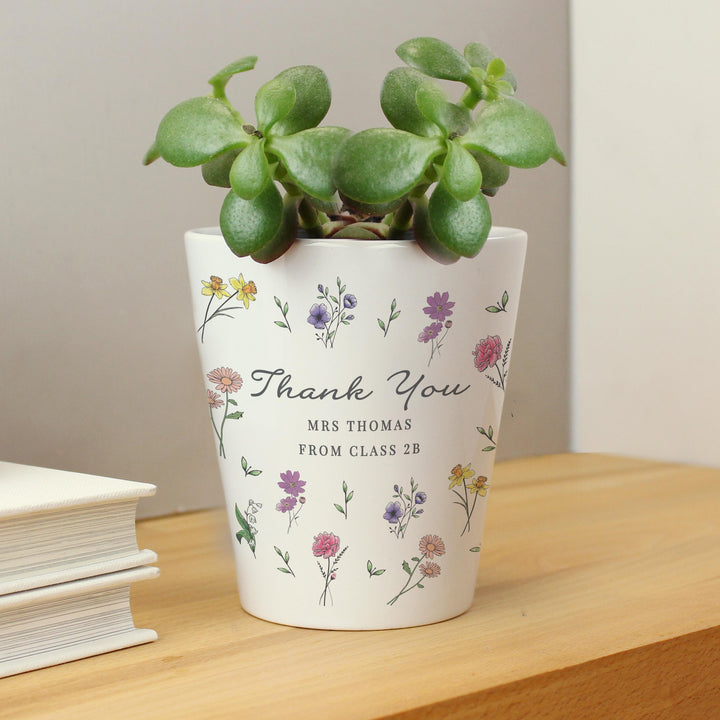 Personalised Wild Flowers Plant Pot – alternative view