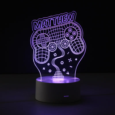 Personalised Name Gaming LED Colour Changing Night Light