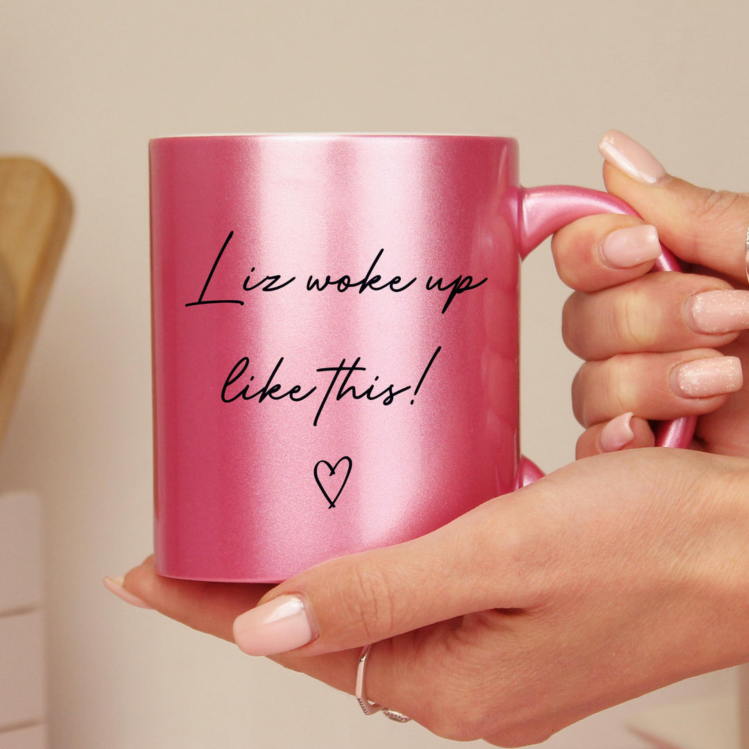 Personalised Pink Glitter Mug – alternative view