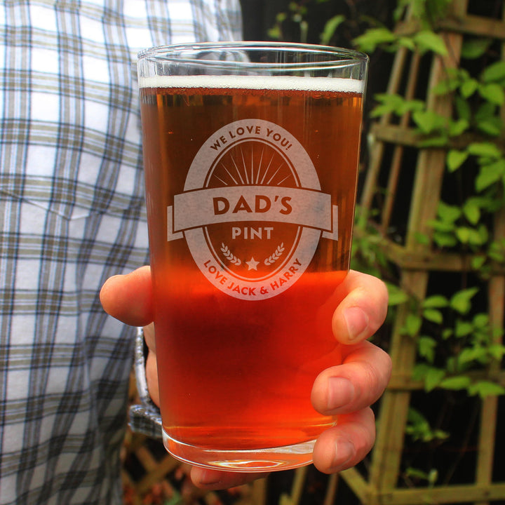 Personalised Beer Label Pint Glass, The Personal Shop, personalised gifts