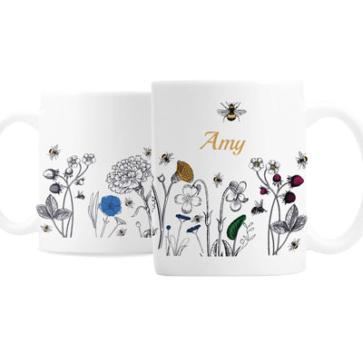 Personalised Wild Flowers Mug