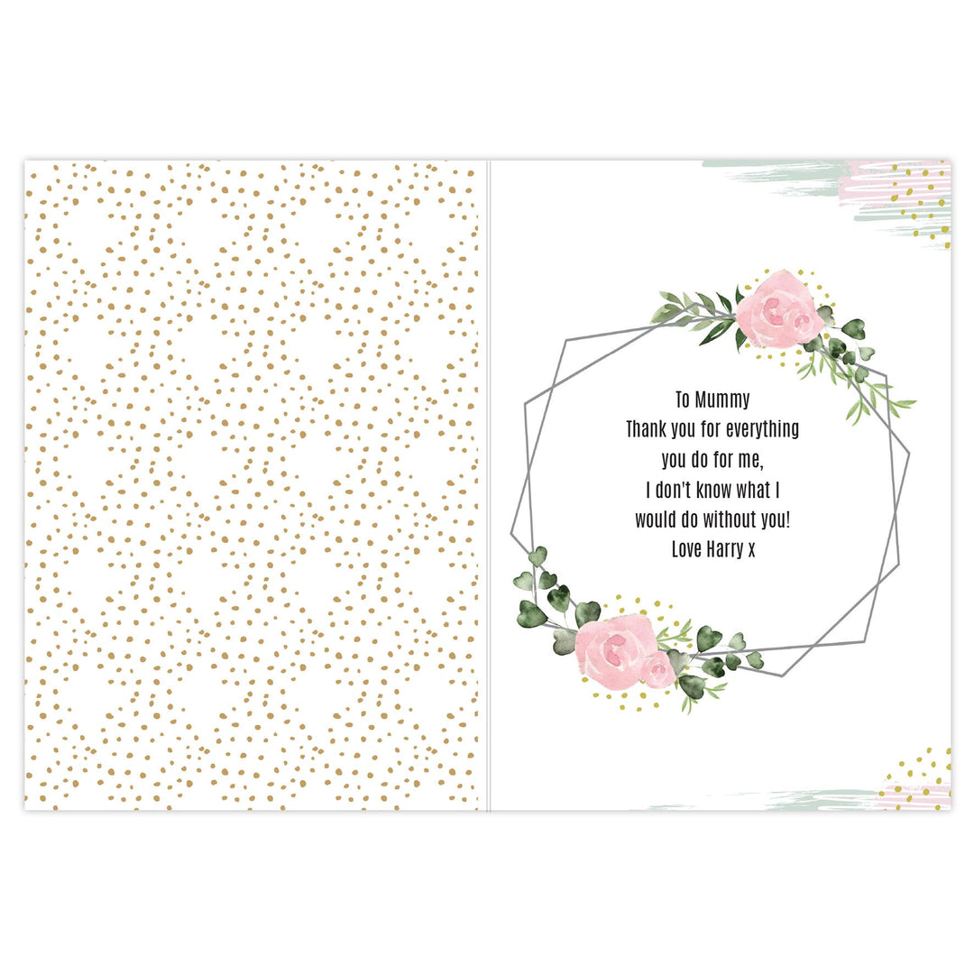 Personalised Floral Abstract Photo Upload Card - alternative view