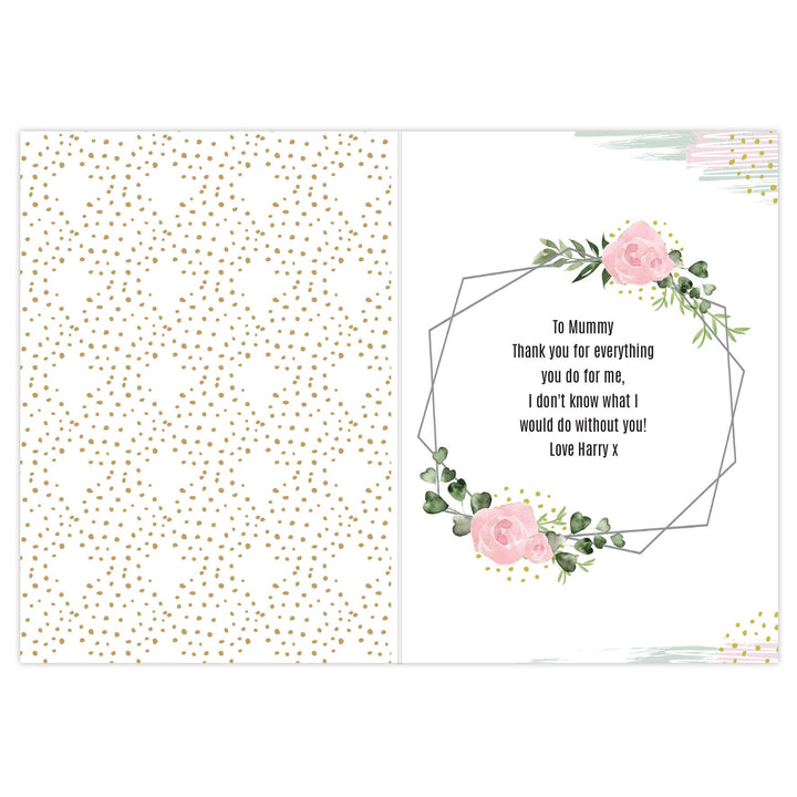 Personalised Floral Abstract Photo Upload Card - alternative view