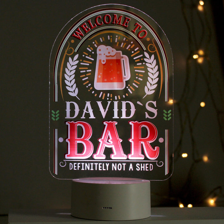 Personalised Welcome To... Bar LED Colour Changing Night Light – alternative view