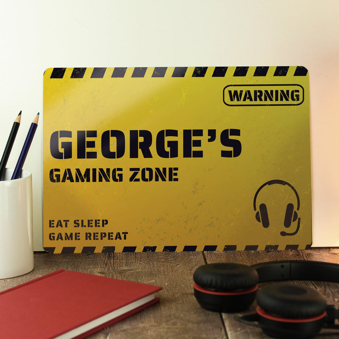 Personalised Gaming Zone Metal Sign – alternative view