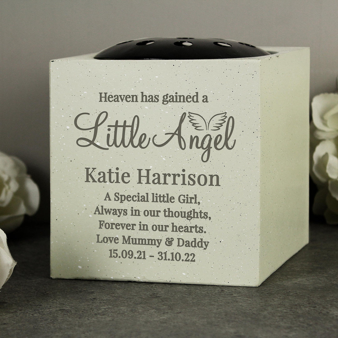 Personalised Little Angel Memorial Vase – alternative view