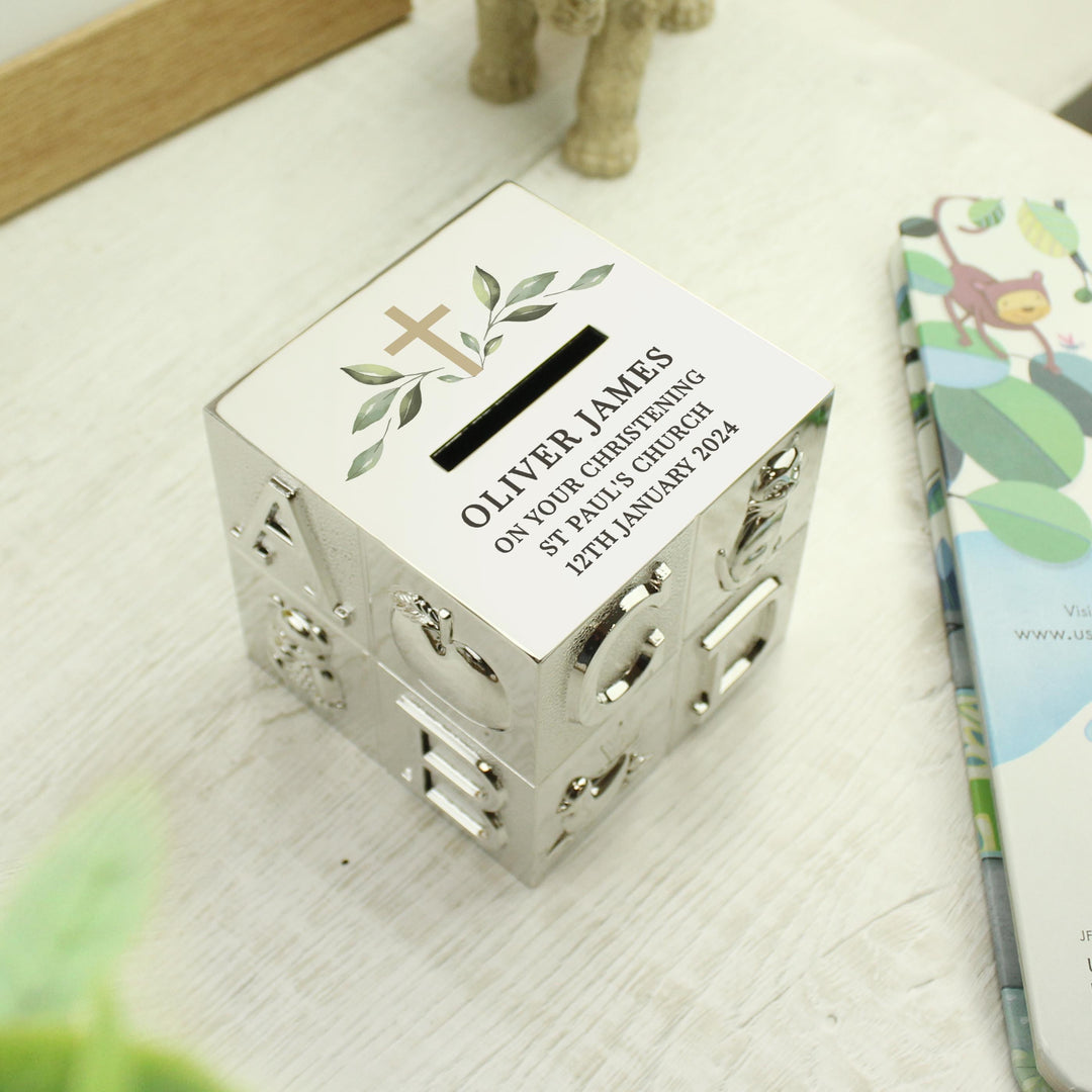 Personalised Christening ABC Money Box – alternative view