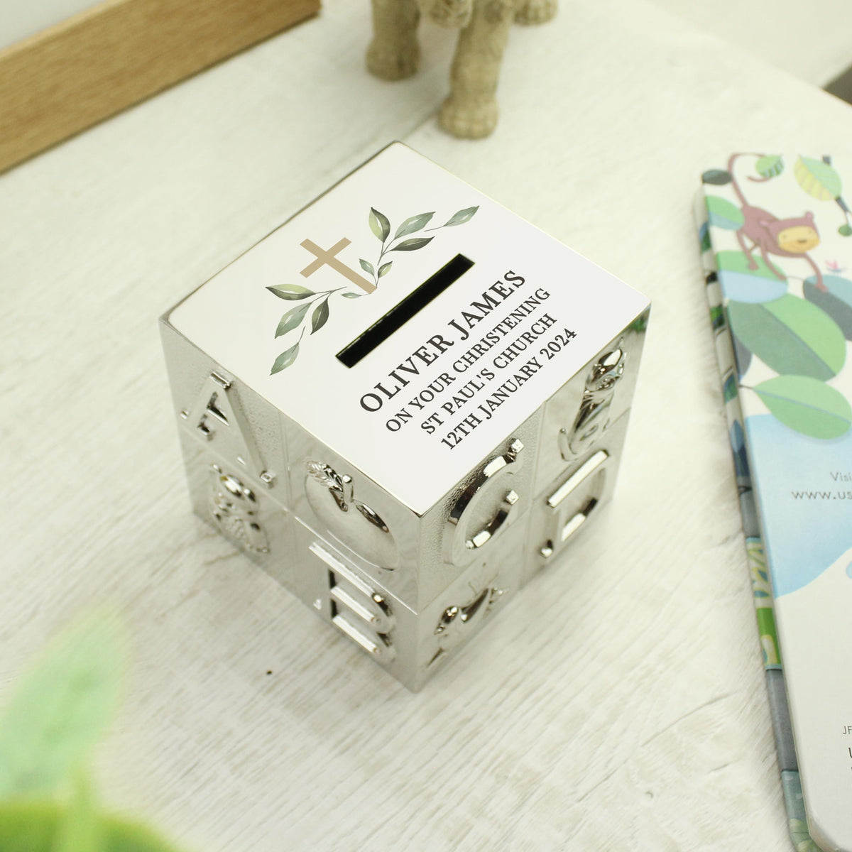 Personalised Christening ABC Money Box – alternative view