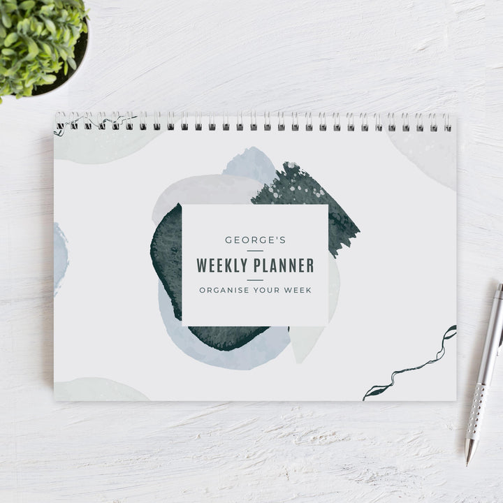 Personalised Abstract A4 Desk Planner – alternative view