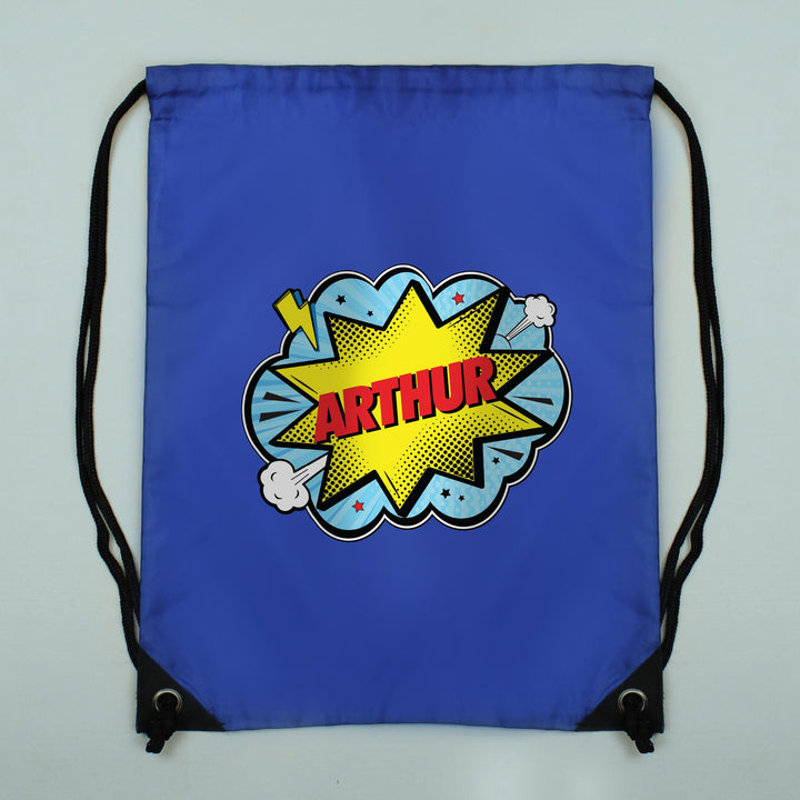 Personalised Superhero Blue Kit Bag – alternative view
