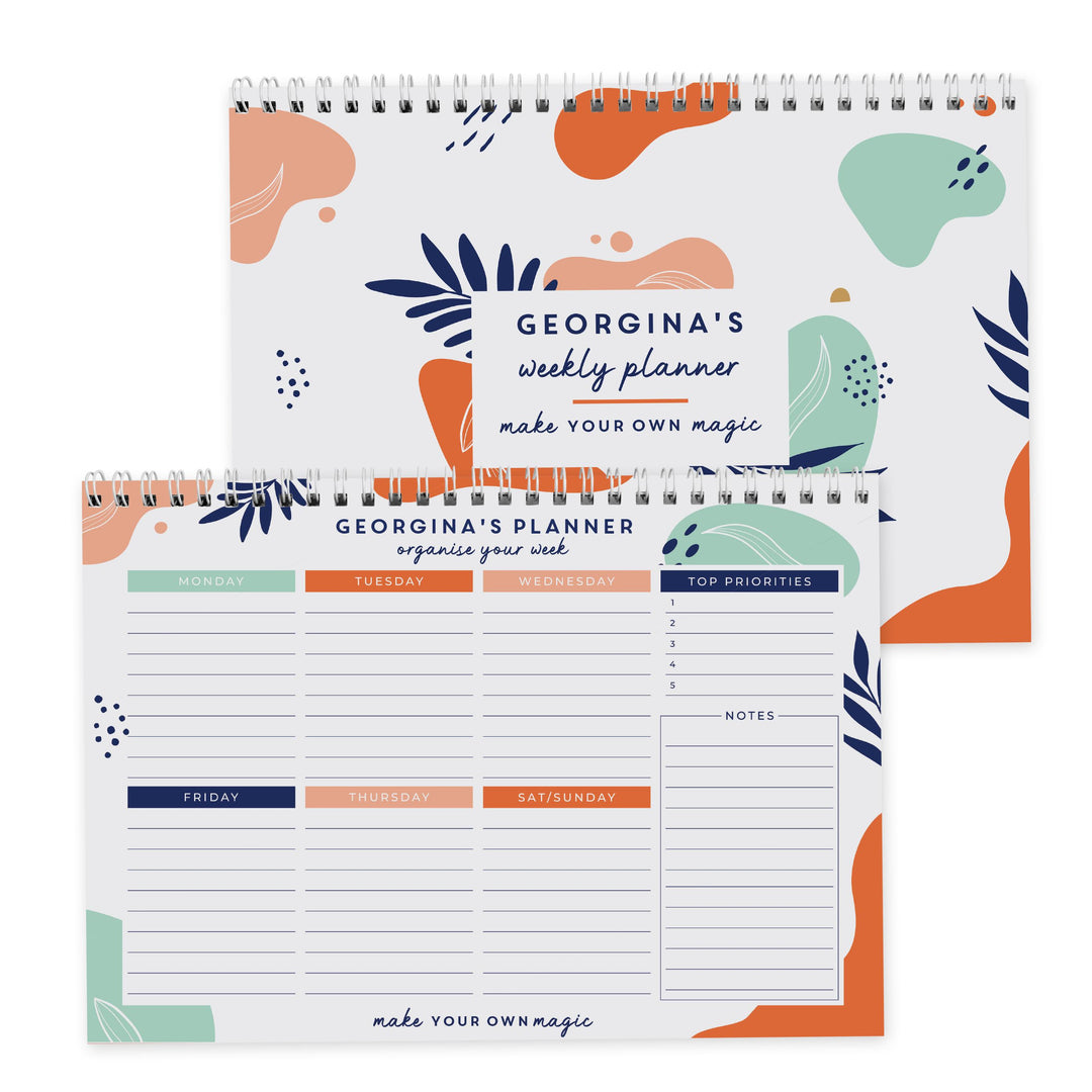 Personalised Tropical A4 Desk Planner – alternative view