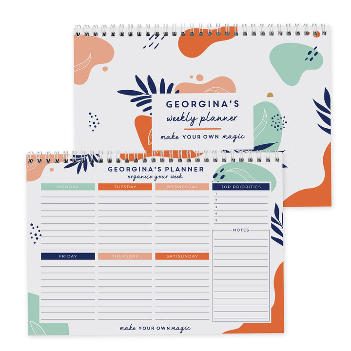 Personalised Tropical A4 Desk Planner – alternative view