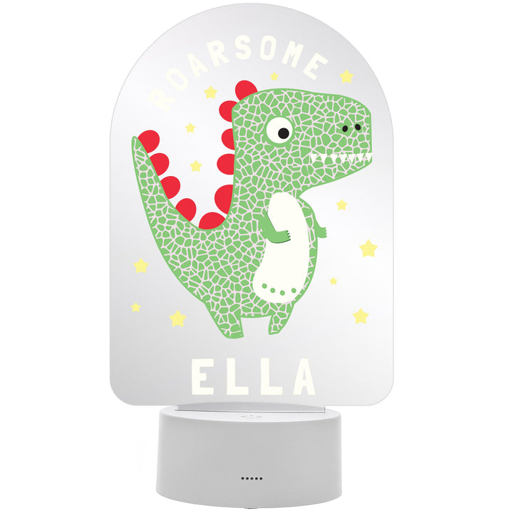 Personalised Roarsome Dinosaur LED Colour Changing Night Light – alternative view