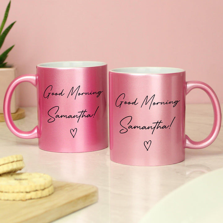 Personalised Pink Glitter Mug – alternative view
