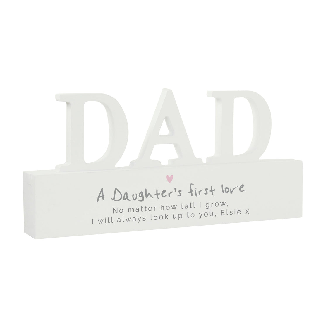 Personalised A Daughters First Love Wooden Dad Ornament – alternative view