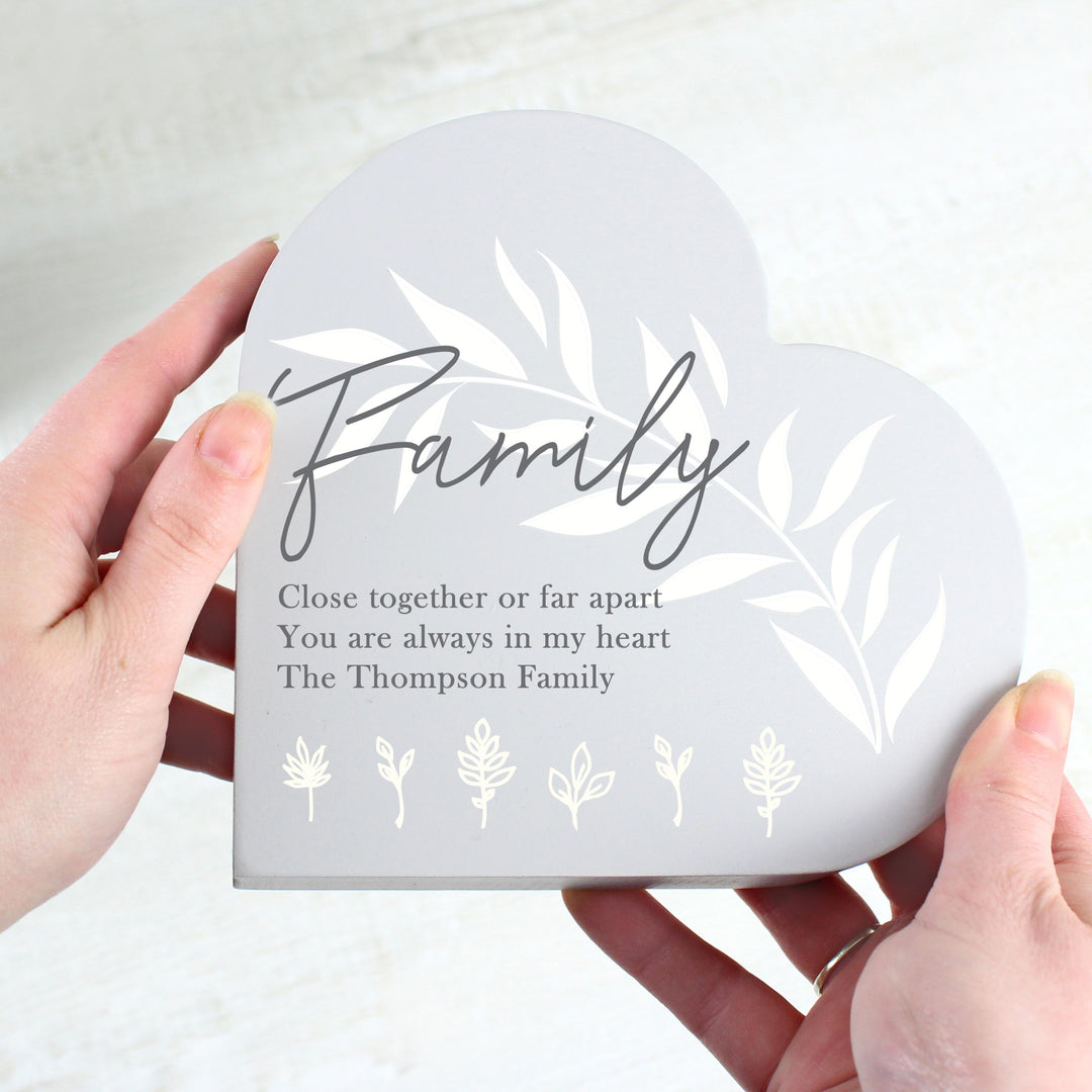Personalised Leaf Decor Free Standing Heart Ornament – alternative view