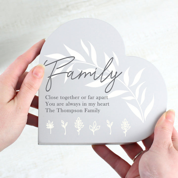 Personalised Leaf Decor Free Standing Heart Ornament – alternative view