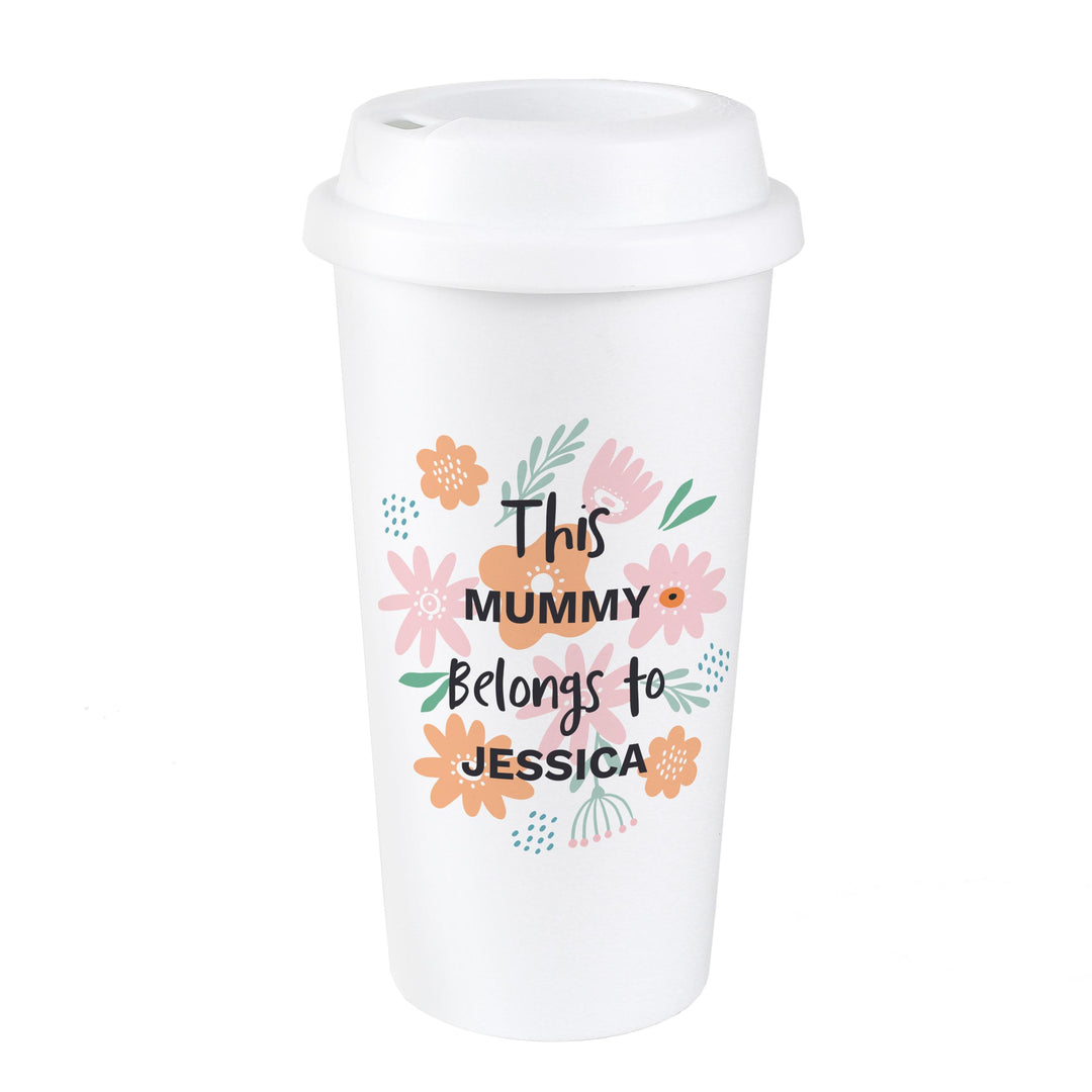 Personalised Floral Travel Mug – alternative view