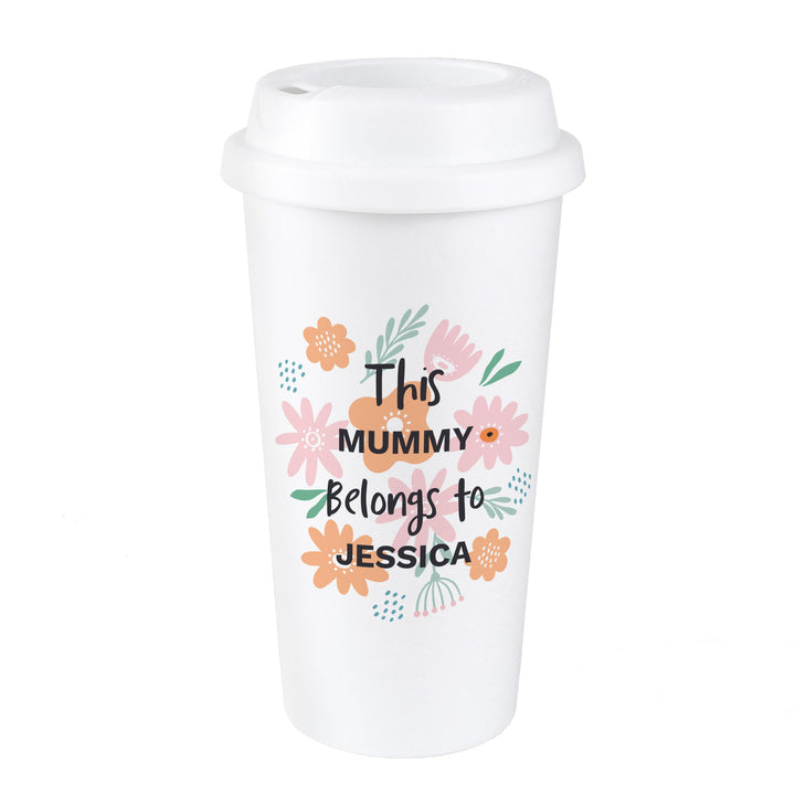 Personalised Floral Travel Mug – alternative view
