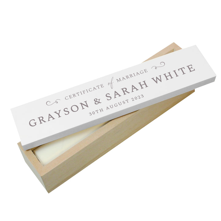 Personalised Wedding Wooden Certificate Holder, The Personal Shop, personalised gifts