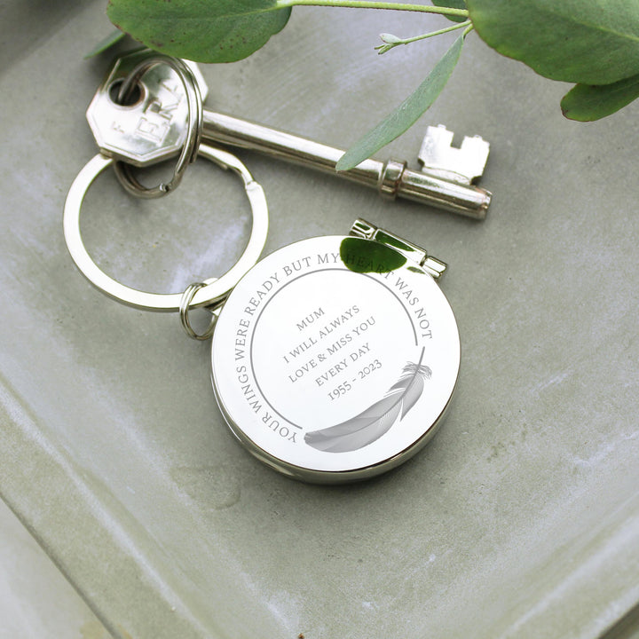 Personalised In Loving Memory Round Photo Keyring - alternative view