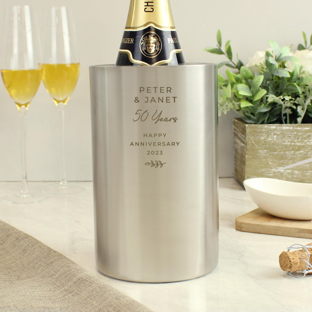 Personalised Free Text Wine Cooler, The Personal Shop, personalised gifts