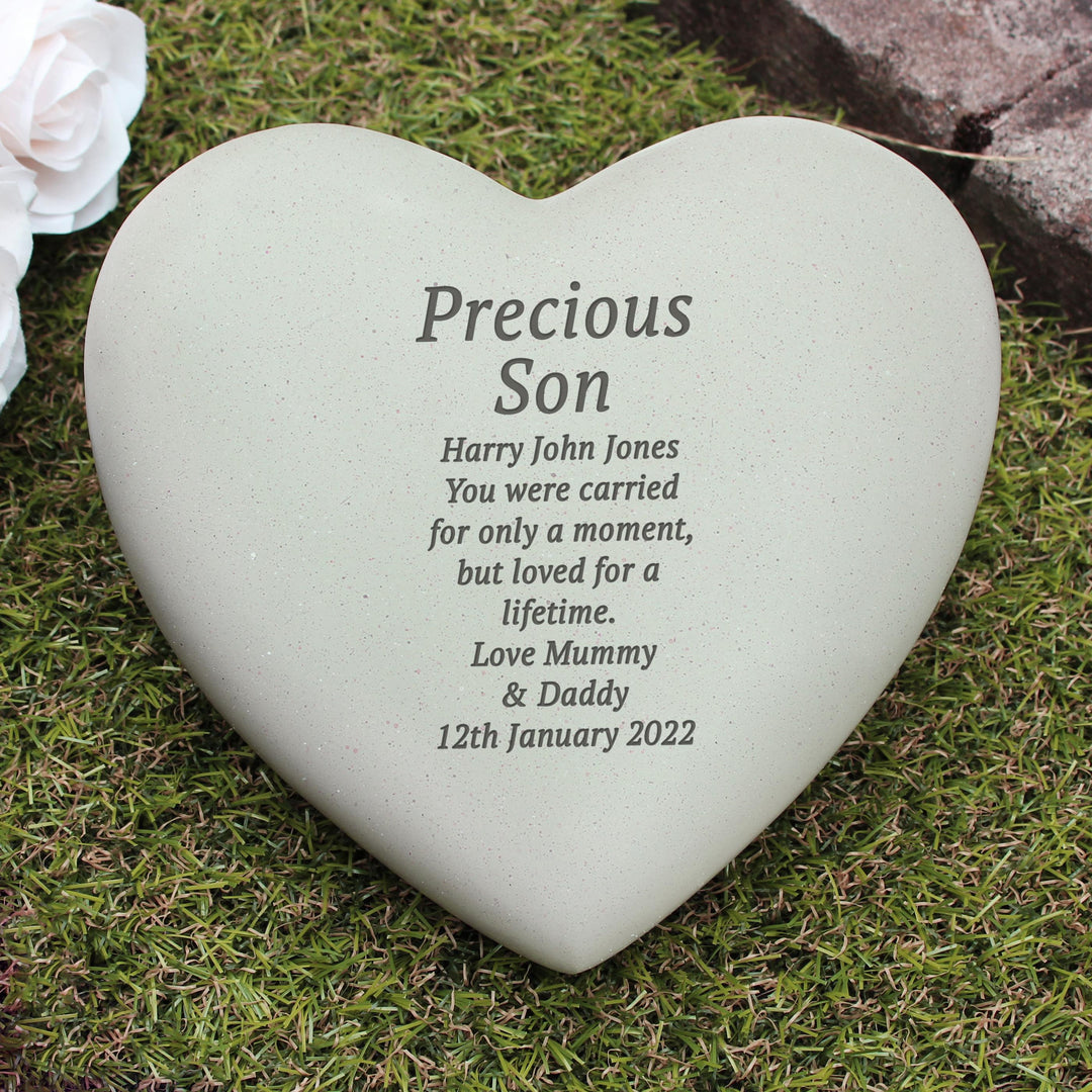 Personalised Free Text Heart Memorial – alternative view