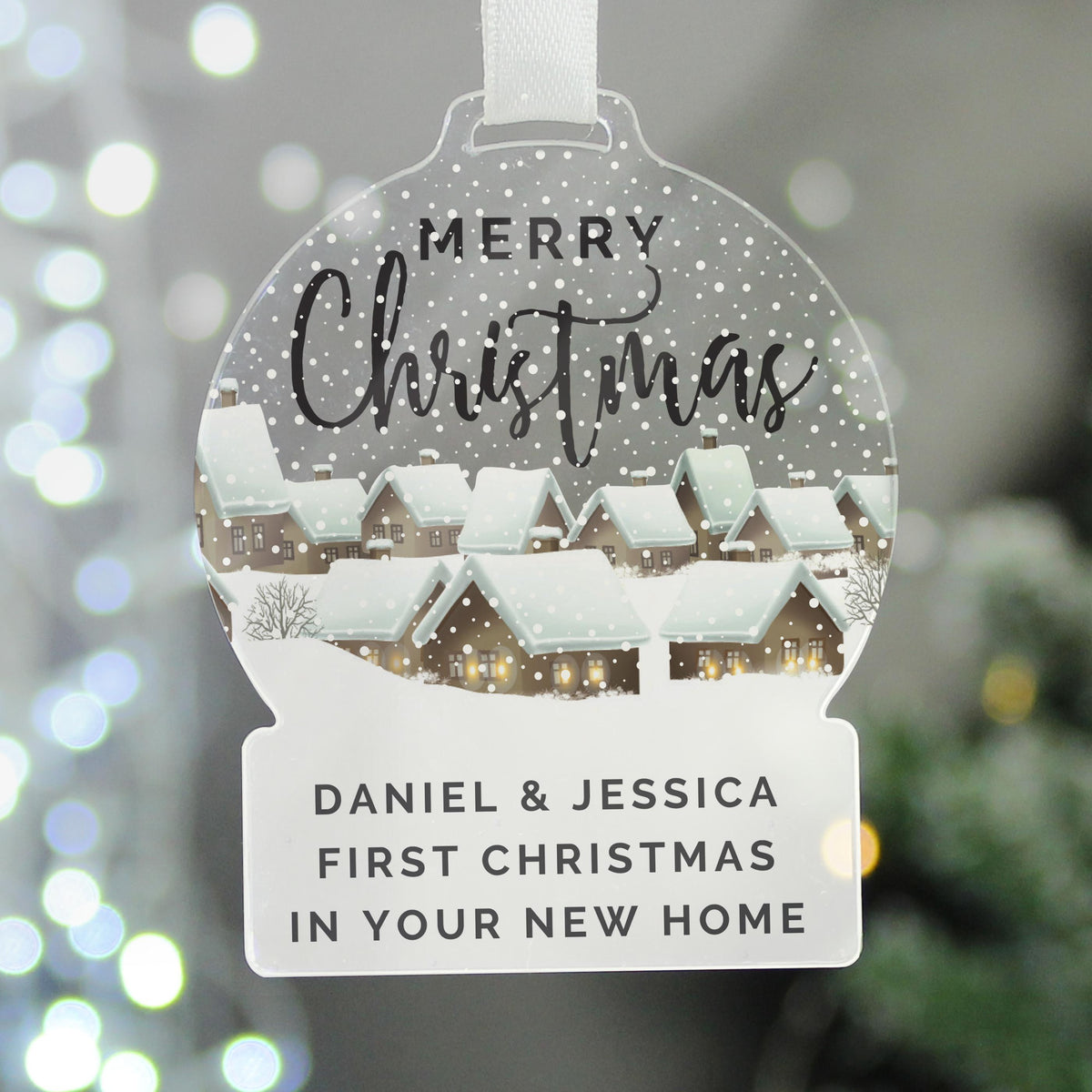 Personalised Christmas Home Acrylic Snowglobe Decoration, The Personal Shop, personalised gifts