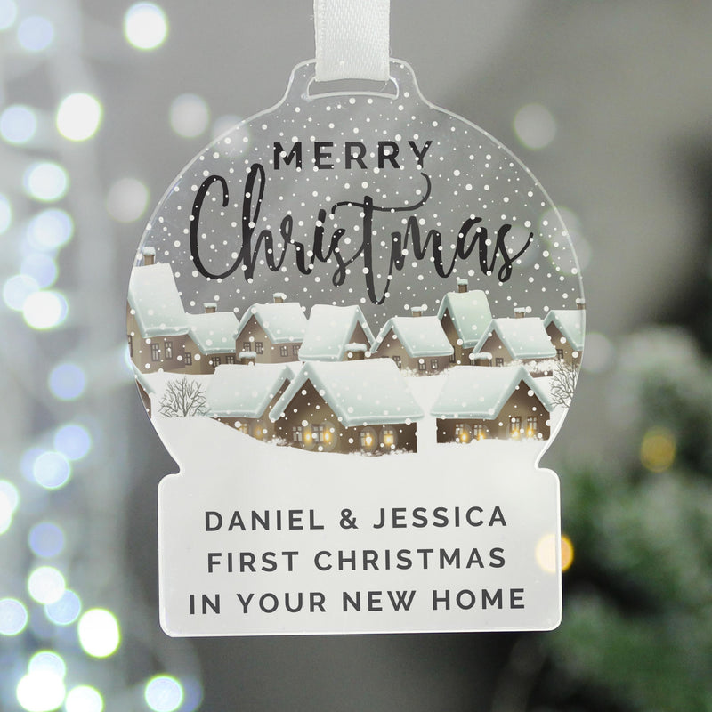 Personalised Christmas Home Acrylic Snowglobe Decoration